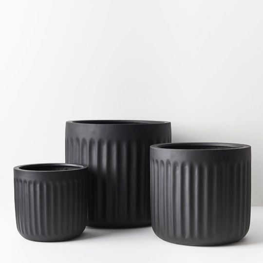 Round Pleat Pot - Set of 3