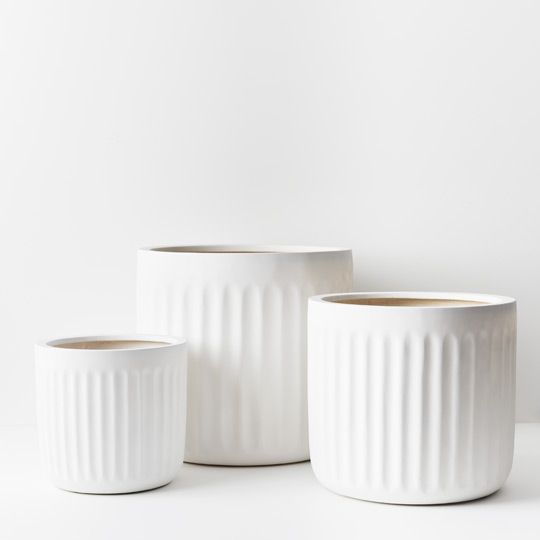 Round Pleat Pot - Set of 3