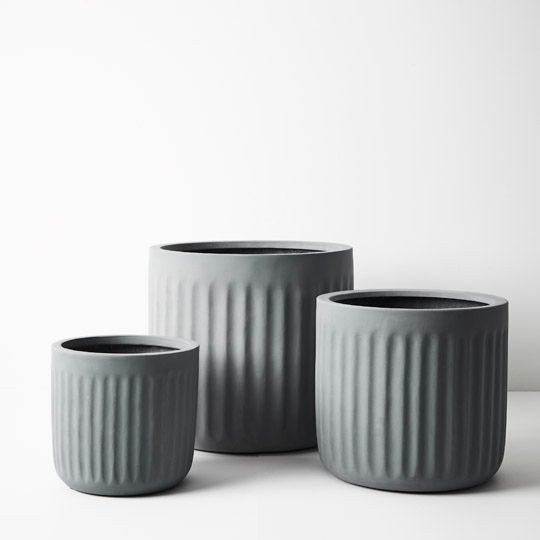Round Pleat Pot - Set of 3