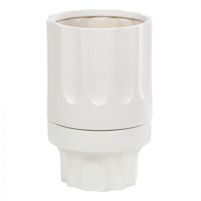 PLANTER POT ON STAND WHITE 34X34X55CM