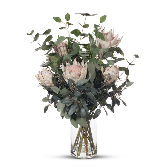 Faux Artificial Protea Kangaroo Paw Mix in Vase