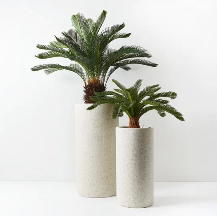 Cylinder Tall Poly Terrazzo - natural white (set/2)