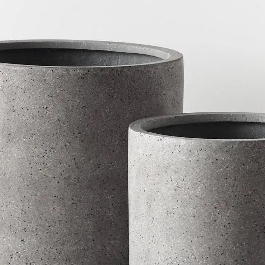 Designer poly terrazzo Pot 40x40 Grey